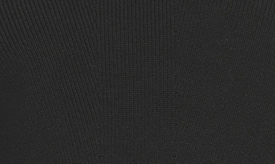 Shop Dkny Mixed Media Blouson Sleeve Rib Sweater In Black/ Black