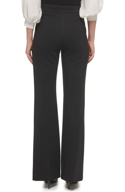 Dkny Women's Soft Ponte Knit High Rise Pull-on Pants In Black
