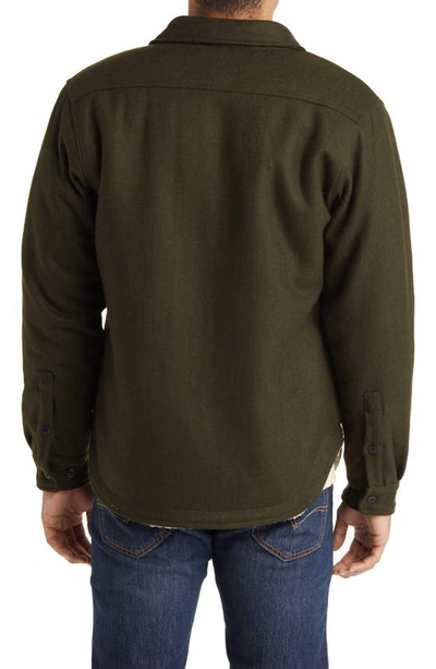 Shop Schott Wool Blend Shirt Jacket In Olive