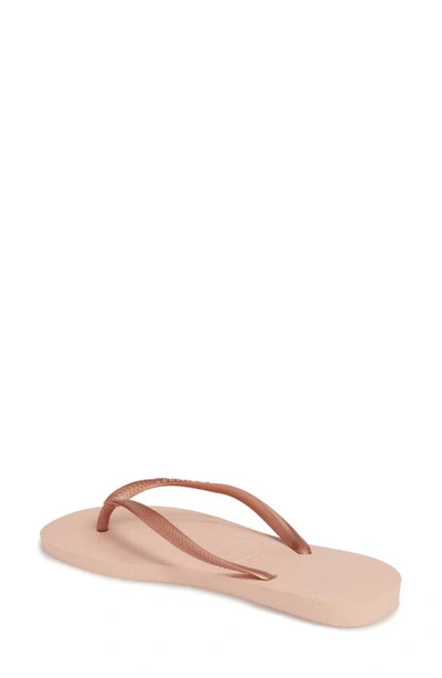 Havaianas Slim Metallic Ballet Rose/golden Blush In Ballet Rose