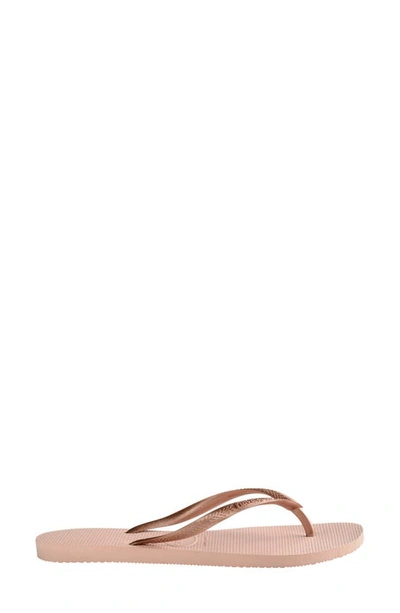 Havaianas Slim Metallic Ballet Rose/golden Blush In Ballet Rose