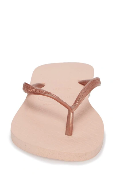 Havaianas Slim Metallic Ballet Rose/golden Blush In Ballet Rose