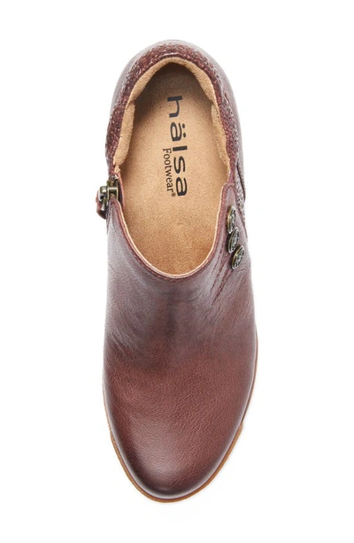Halsa Footwear Devina Wedge Bootie In Dark Cherry