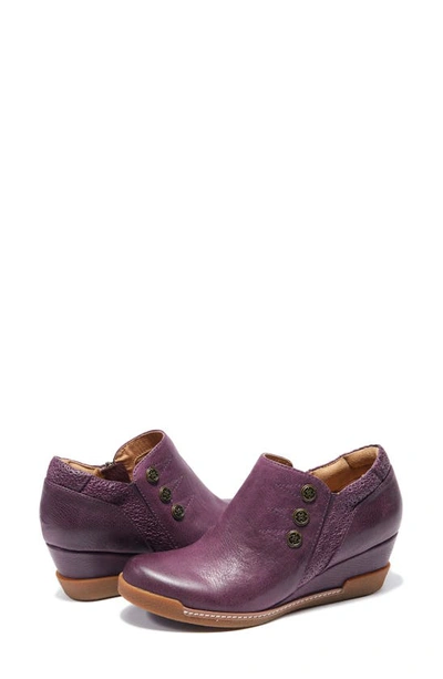 Halsa Footwear Devina Wedge Bootie In Dark Purple