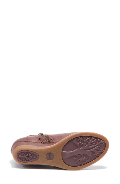 Halsa Footwear Devina Wedge Bootie In Dark Cherry