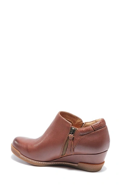 Shop Halsa Footwear Devina Wedge Bootie In Dark Brown