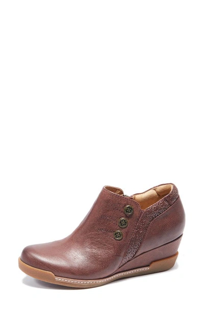 Halsa Footwear Devina Wedge Bootie In Dark Cherry