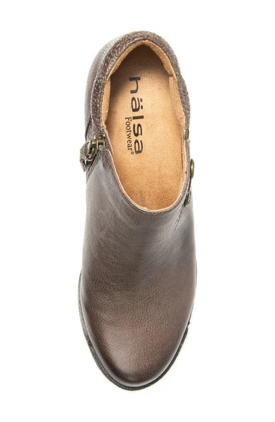 Halsa Footwear Devina Wedge Bootie In Dark Grey