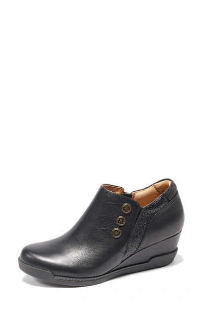 Halsa Footwear Devina Wedge Bootie In Black