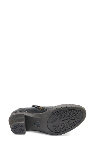 Halsa Footwear Rylee Floral Embossed Leather Bootie In Black