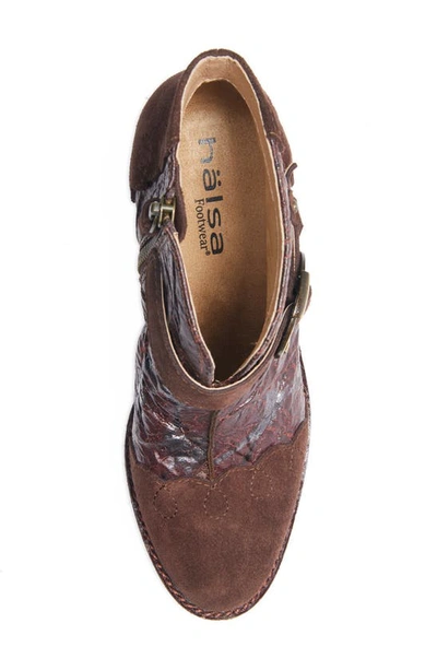 Halsa Footwear Miranda Bootie In Dark Brown