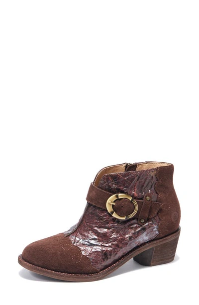 Halsa Footwear Miranda Bootie In Dark Brown