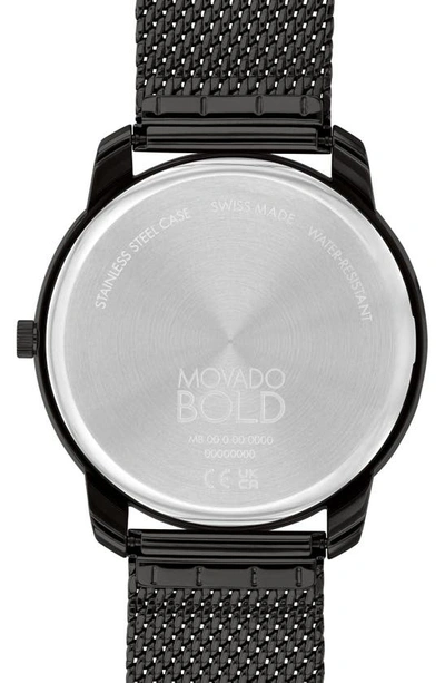 Shop Movado Bold Thin Mesh Bracelet Watch, 42mm In Black