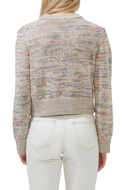 Shop French Connection Space Dye Crop Cotton Blend Sweater In Multi
