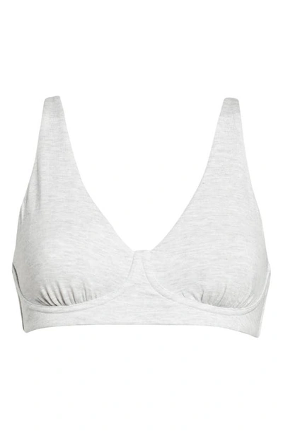 Meundies Feelfree Longline Bralette In Heather Grey