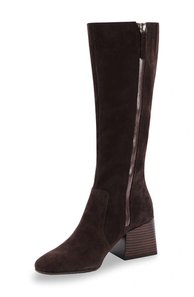 Shop Blondo Tessa Waterproof Knee High Boot In Chocolate Suede