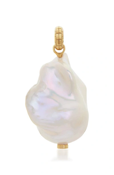 Shop Monica Vinader Large Baroque Pearl Pendant Charm In 18ct Gold On Sterling Silver
