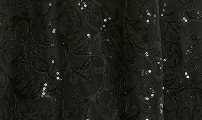 Shop Mac Duggal Sequin V-neck Fit & Flare Tulle Cocktail Dress In Black