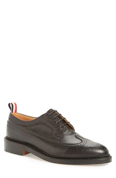 Shop Gucci Classic Wingtip In Black Leather