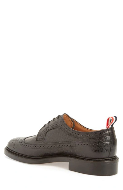 Thom Browne Brown Rubber Sole Longwing Derbys In Black Leather