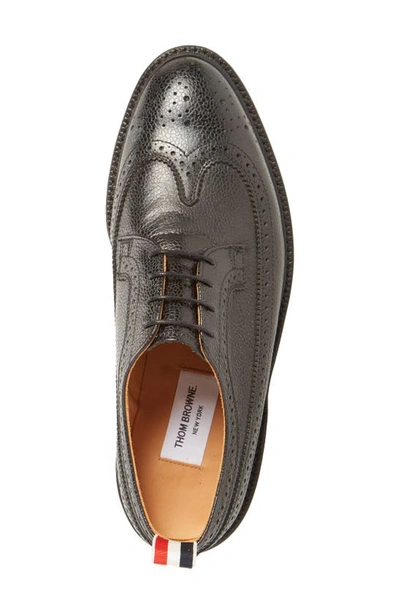Thom Browne Brown Rubber Sole Longwing Derbys In Black Leather