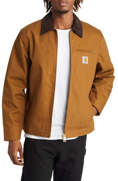 Shop Carhartt Detroit Organic Cotton Canvas Worker Jacket In Hamilton Brown / Tob