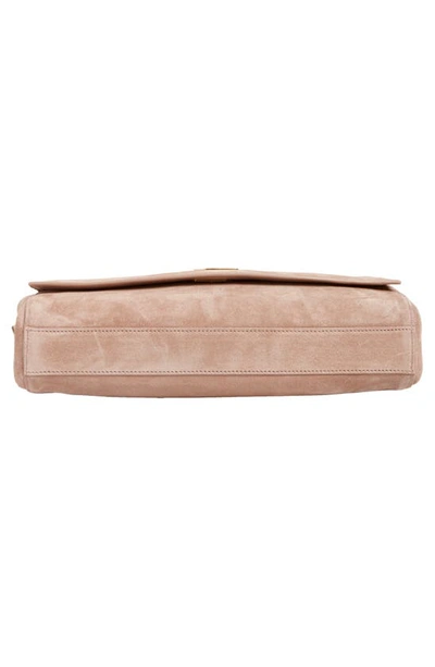 Shop Saint Laurent Kate Supple Reversible Leather Shoulder Bag In Rosy Sand