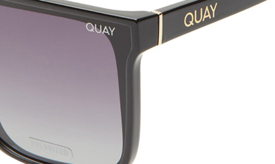 Shop Quay Nightfall 52mm Polarized Oversize Shield Sunglasses In Black/ Smoke Polarized