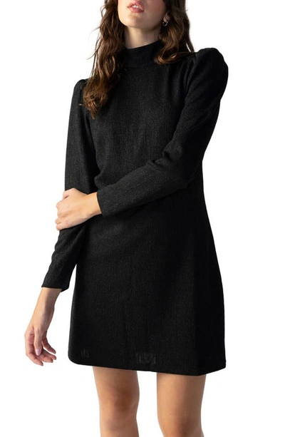 Shop Sanctuary Cutout Back Metallic Long Sleeve Minidress In Black