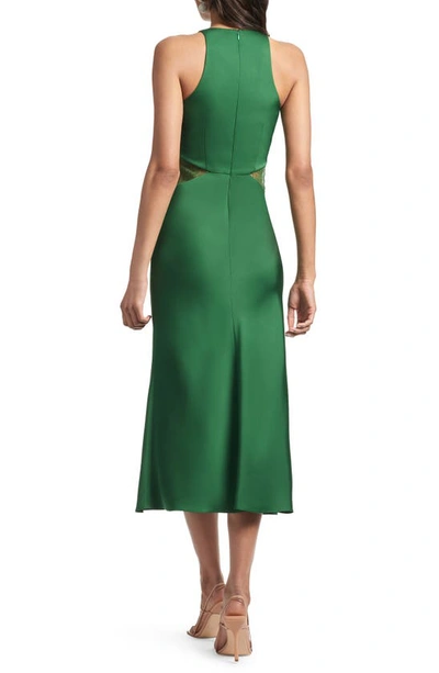Shop Sachin & Babi Drew Lace Cutout Satin Crepe Dress In Emerald