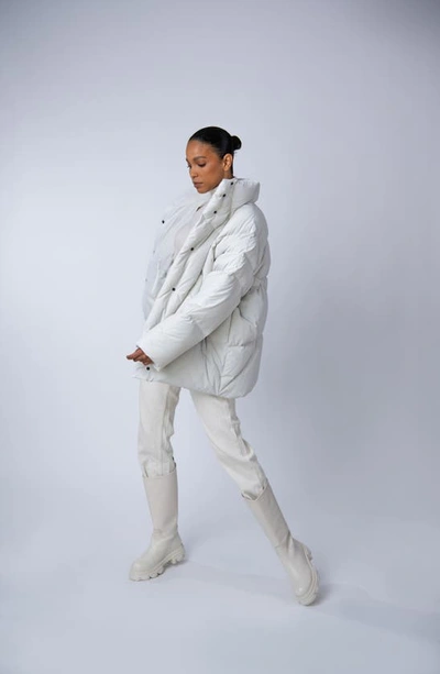 The Recycled Planet Company Ella Water Resistant Recycled Down Puffer Jacket In Ice