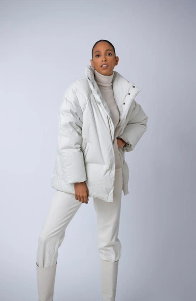 The Recycled Planet Company Ella Water Resistant Recycled Down Puffer Jacket In Ice