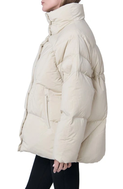The Recycled Planet Company Ella Water Resistant Recycled Down Puffer Jacket In Brown Rice