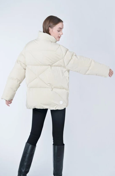 The Recycled Planet Company Ella Water Resistant Recycled Down Puffer Jacket In Brown Rice