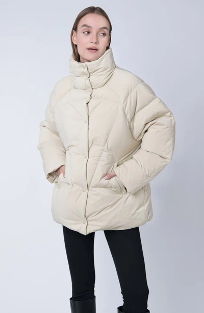 The Recycled Planet Company Ella Water Resistant Recycled Down Puffer Jacket In Brown Rice