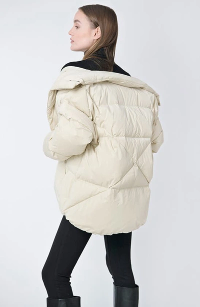 The Recycled Planet Company Ella Water Resistant Recycled Down Puffer Jacket In Brown Rice