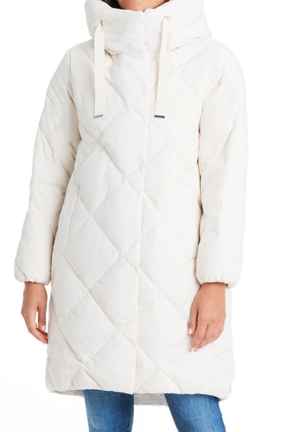 Shop Sanctuary Hooded Down & Feather Fill Puffer Coat In Ivory