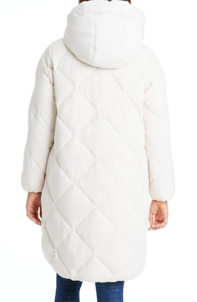 Shop Sanctuary Hooded Down & Feather Fill Puffer Coat In Ivory