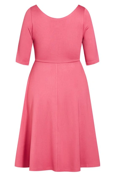Shop City Chic Cute Girl Fit & Flare Dress In Rosey