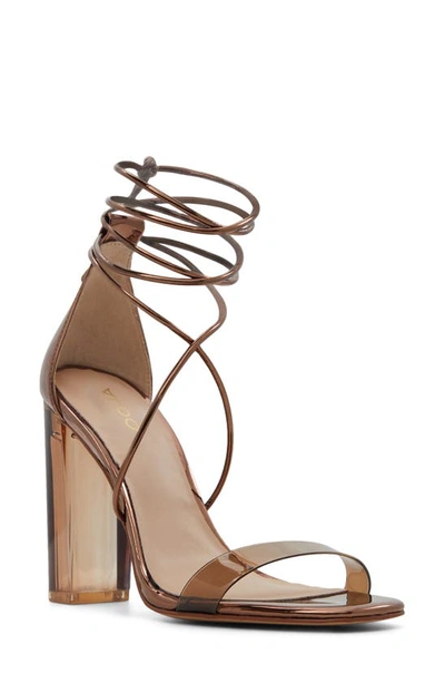 Shop Aldo Onardonia Ankle Tie Sandal In Bronze