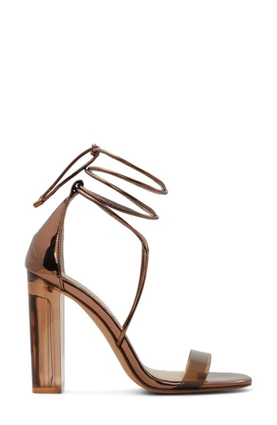 Aldo Onardonia Ankle Tie Sandal In Bronze