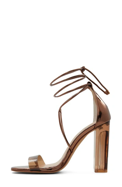 Aldo Onardonia Ankle Tie Sandal In Bronze