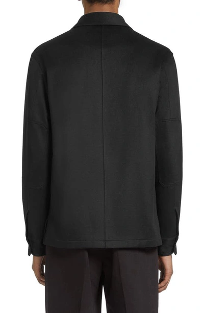 Zegna Pure Cashmere Overshirt In Black