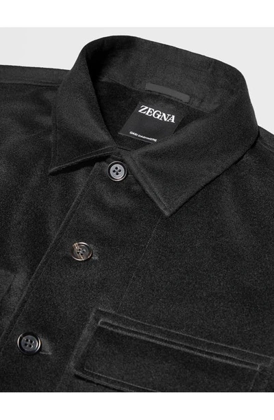 Shop Zegna Oasi Cashmere Overshirt In Black