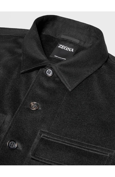 Zegna Pure Cashmere Overshirt In Black