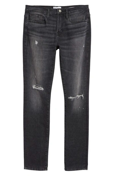 Shop Frame L'homme Skinny Fit Jeans In Black Oak Rips
