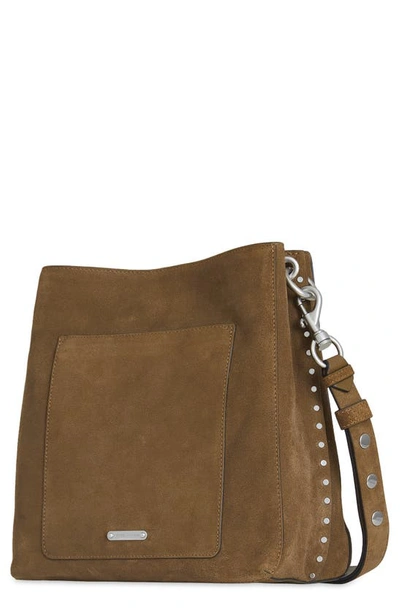 Shop Rebecca Minkoff Darren Deerskin Leather Shoulder Bag In Whiskey