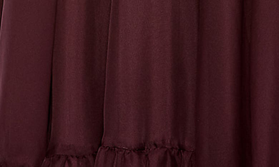 Shop Mac Duggal Rosette Chiffon Cutout Empire Waist Gown In Bordeaux