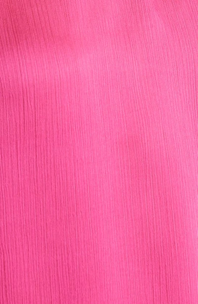 Shop Ted Baker Joanha High Mock Neck Satin Blouse In Deep Pink