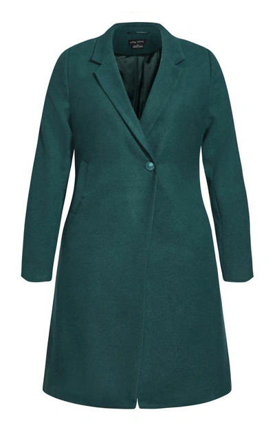 Shop City Chic Effortless Chic Coat In Emerald